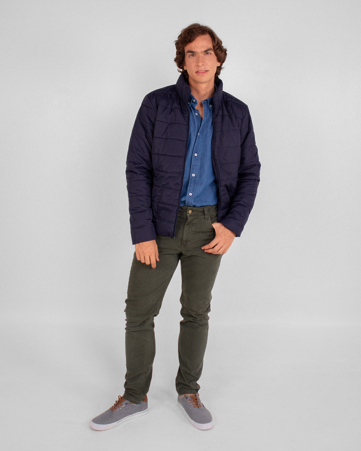 Chaqueta alcolchada azul navy para hombre