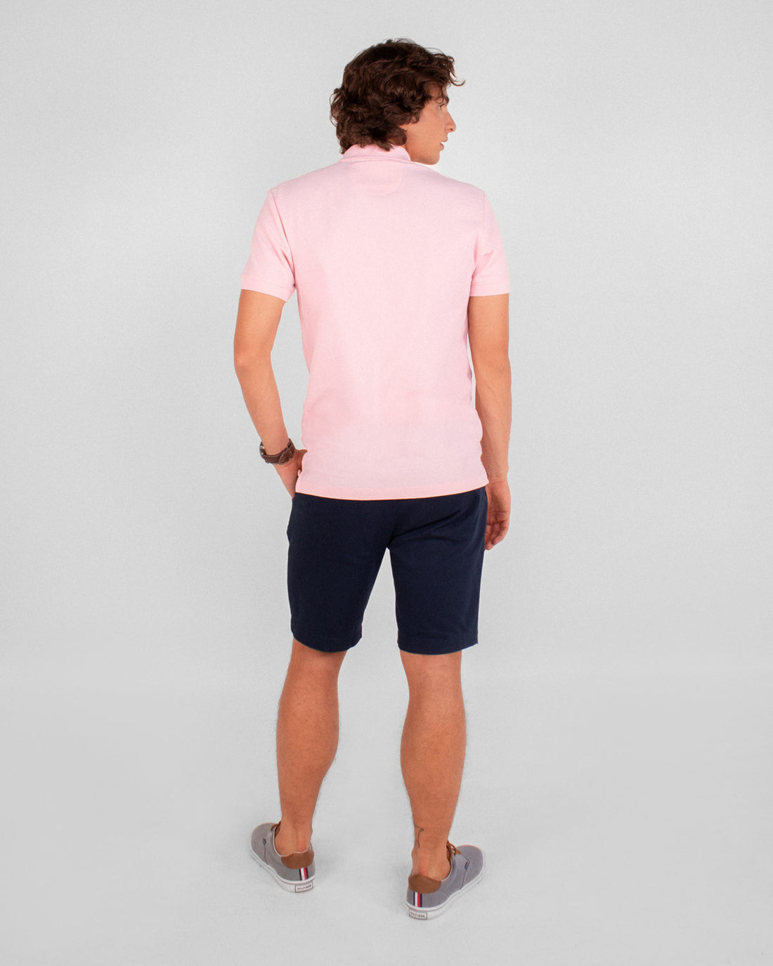 Camiseta polo pique algodón rosado para hombre