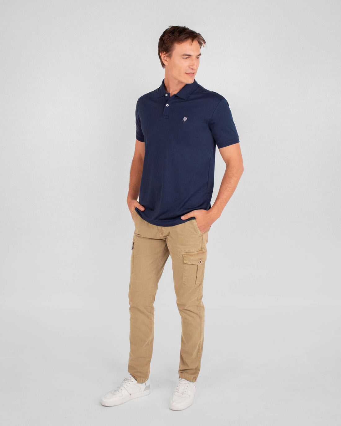 Camiseta polo pique algodón micropima azul navy para hombre