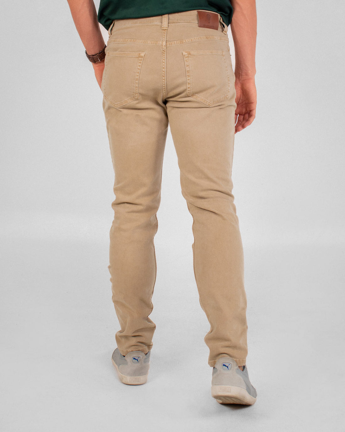 Pantalón 5 bolsillos en drill beige para hombre