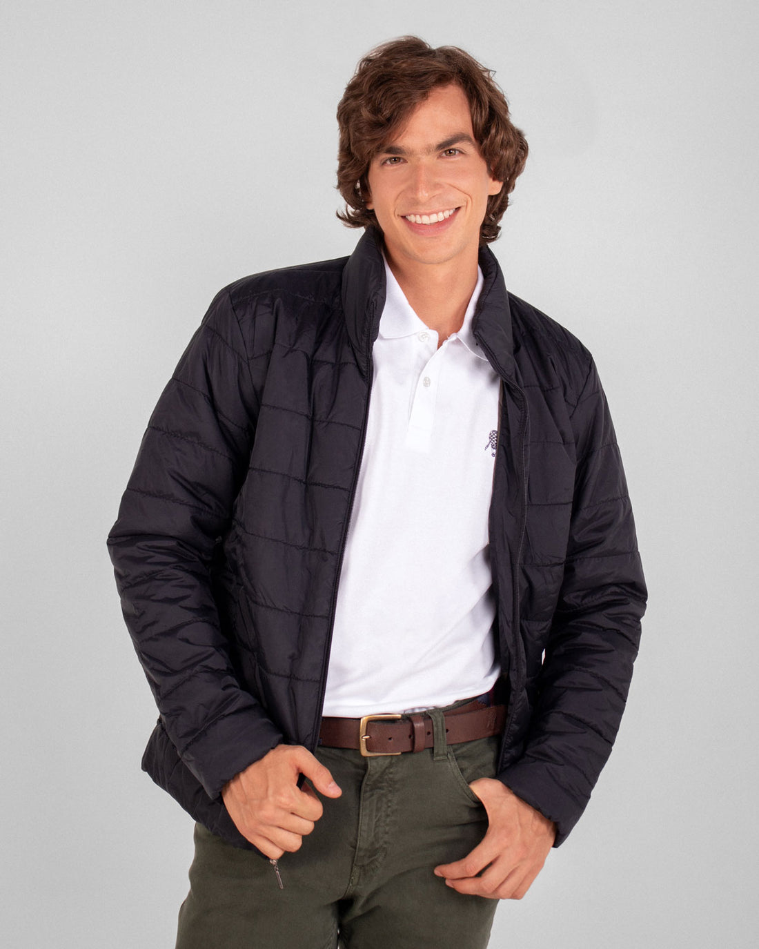 Chaqueta alcolchada negro para hombre