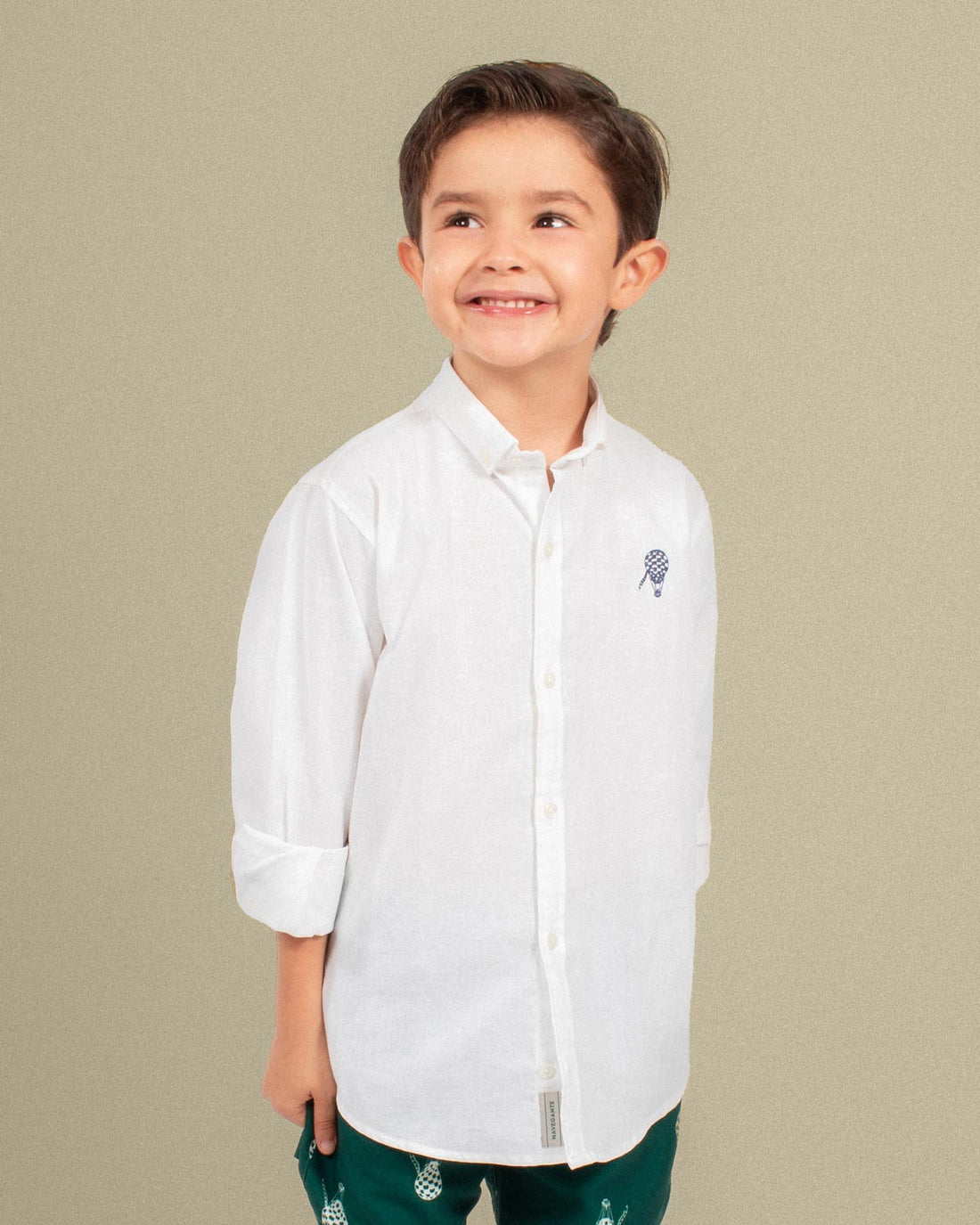 Camisa en lino blanca para niño