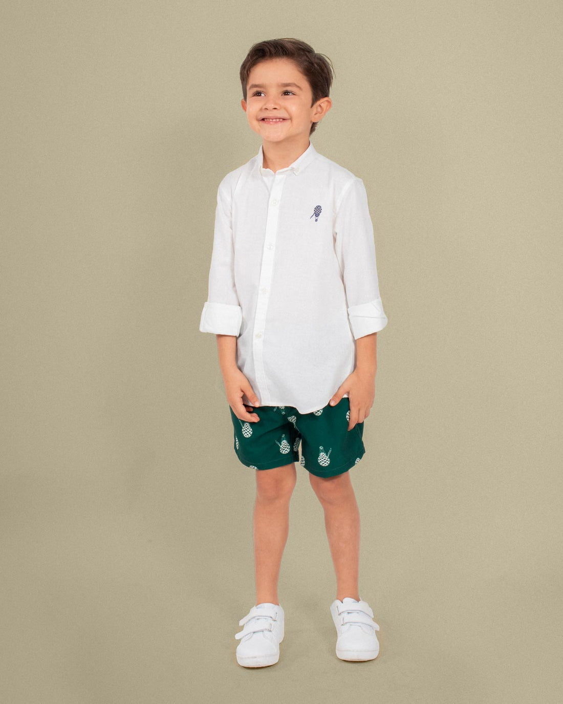 Camisa en lino blanca para niño