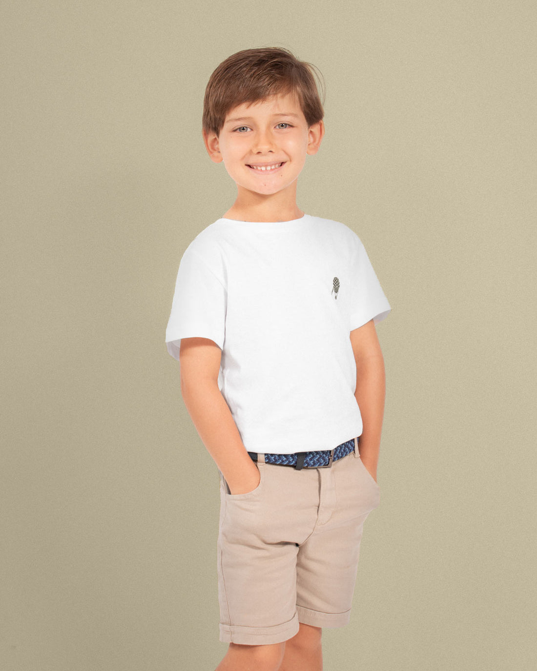 Camiseta blanca en algodón para niño