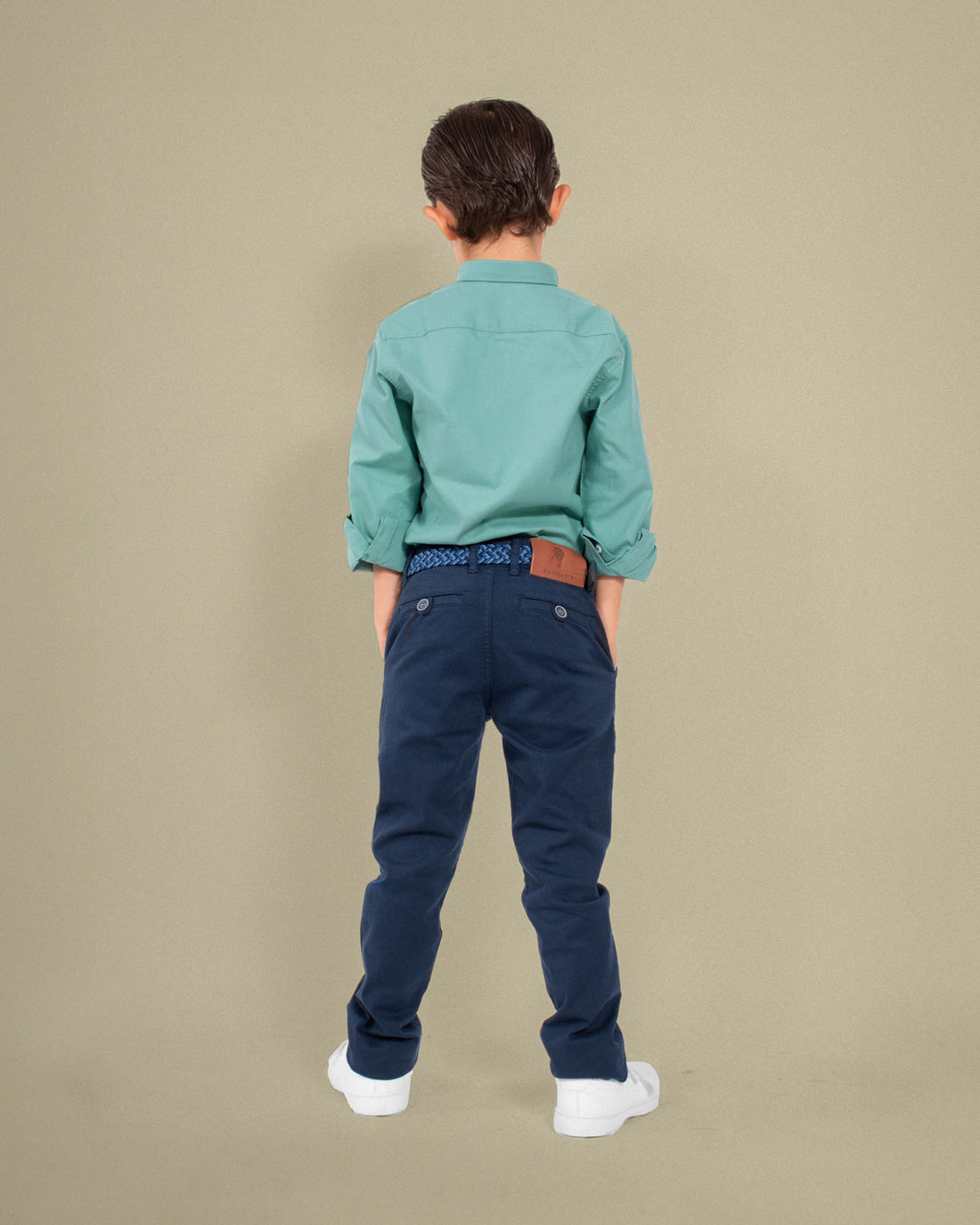 Pantalón chino en drill azul navy para niño