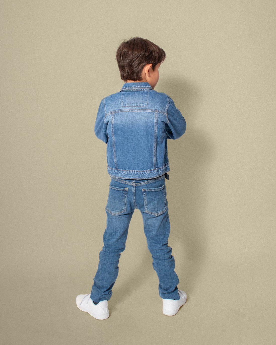 Chaqueta denim azul medio para niño