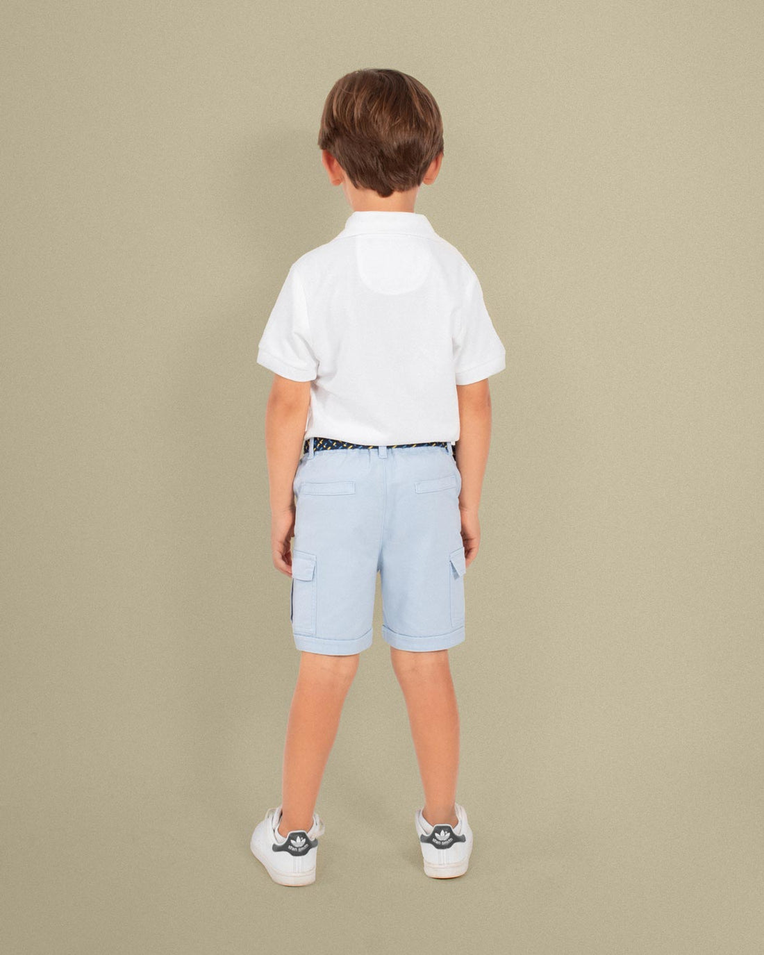 Camiseta polo pique algodón blanca para niño